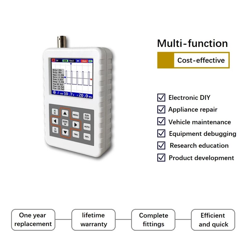 DSO FNIRSI PRO Digital Oscilloscope 5M Bandwidth 20Msps Sampling Rate Handheld Portable Oscilloscope For Auto Repair