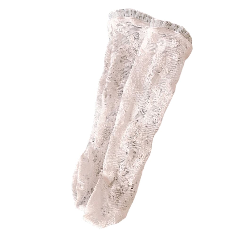 Infant Baby Girls Kids Socks Solid Lace Knee High Mesh Socks Breathable Medium Tube Princess Lovely White Summer Toddler Socks: Default Title