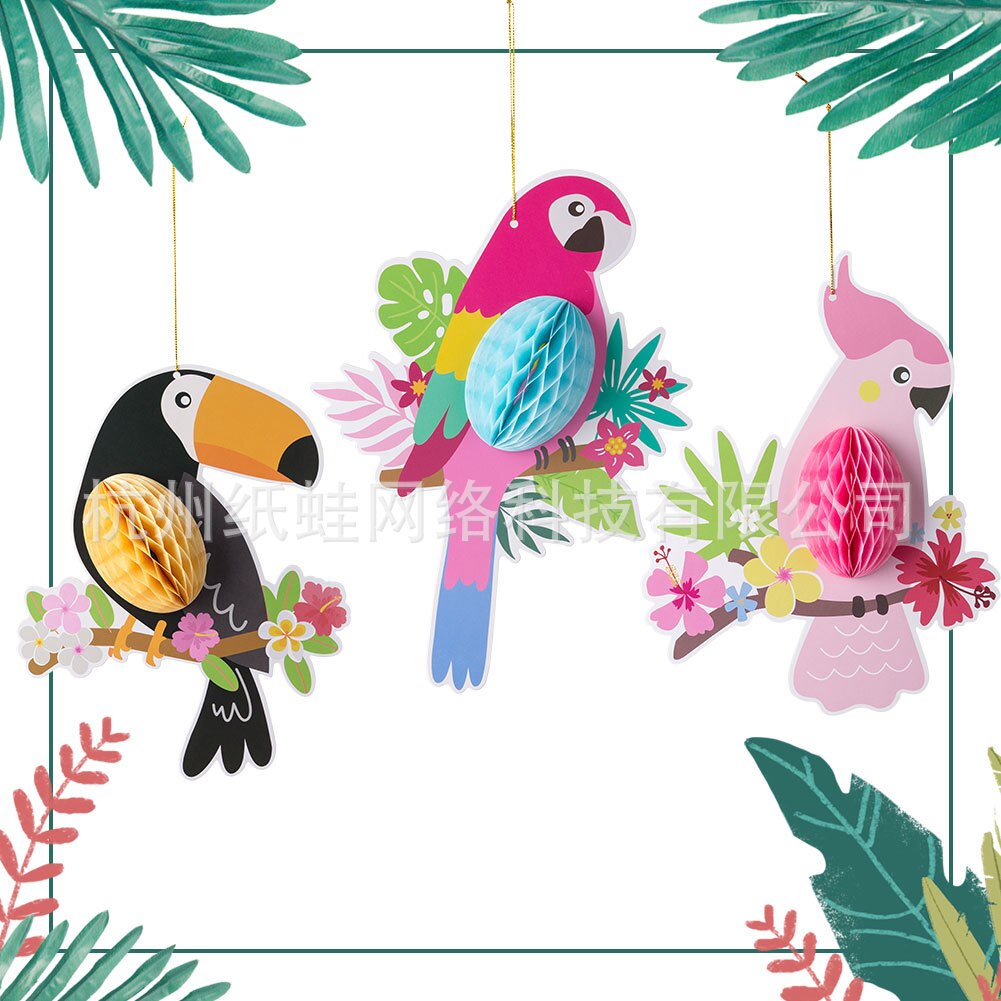 Home Decoration Model Torrid Zone Bird Honeycomb Three-piece Set Pendant Living Room Classroom Kindergarten Scene Decorativ