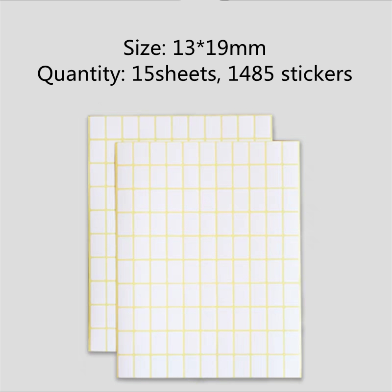15Sheets Paper Self Adhesive Sticky White Label Name Stickers Blank Note Label Bar DIY Stationery Sticker Various Sizes Optional: Ivory
