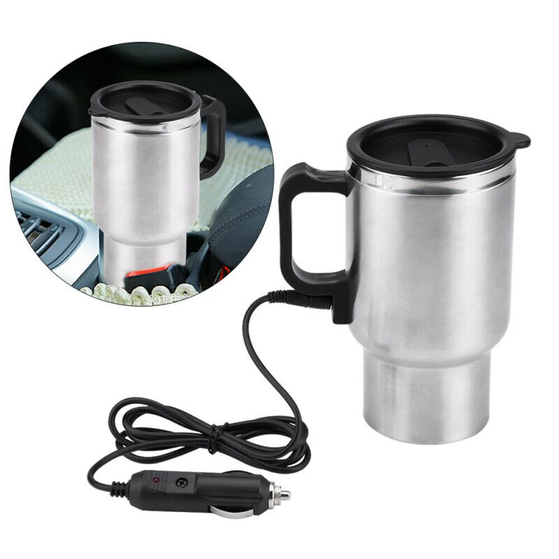 DC 12V 500ml Travel Heated Boiling Mug Coffee Tea Water Cup Car Electric Kettle.