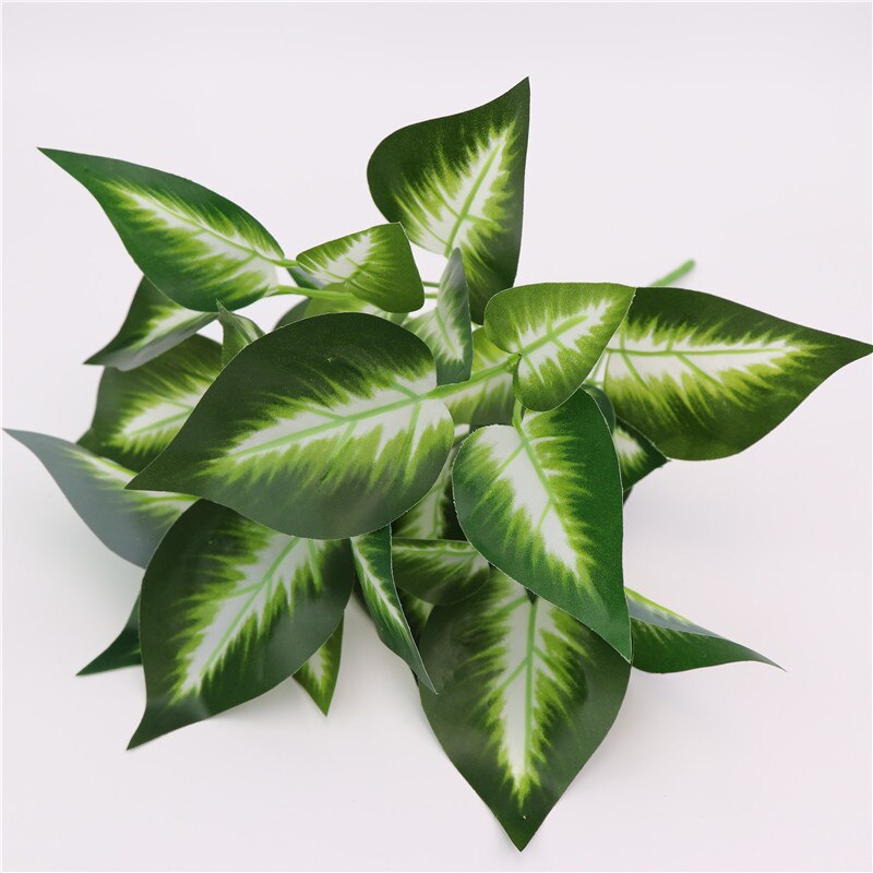 Kunstig ægte touch taro blade lilla plante grøn radise blade blomst hjem grøn væg tilbehør: Oliven