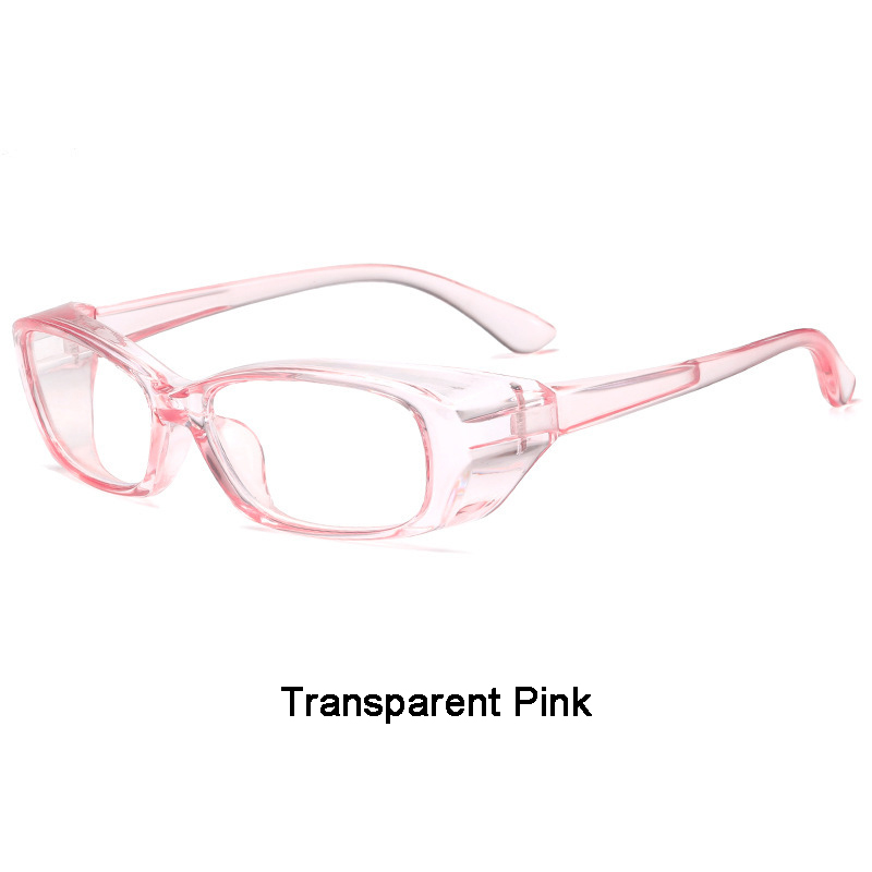 AIELBRO Cycling Glasses Anti Fog Goggles Protective Glasses Side Shields Anti Blue Light Protection Eyewear Sunglasses for Men: Transparent Pink