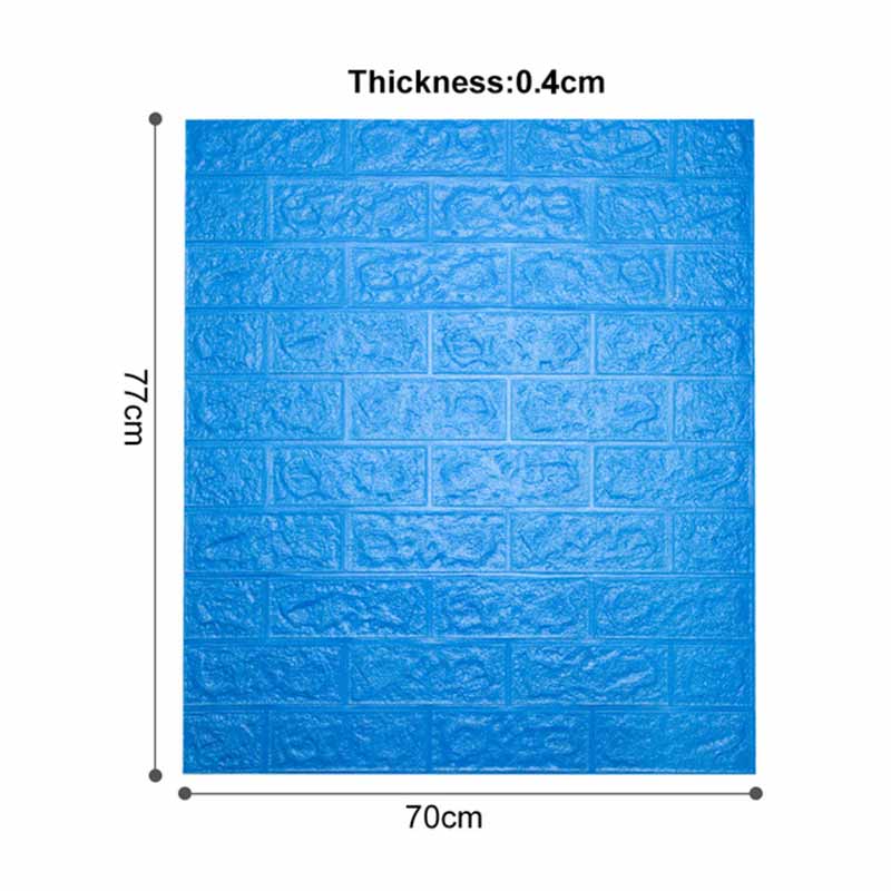 3D Wall Stickers Brick stone pattern Self-Adhesive Wall paper Waterproof DIY 70*77cm 3D Marble Brick Wall Papers for Kids Room: Blue