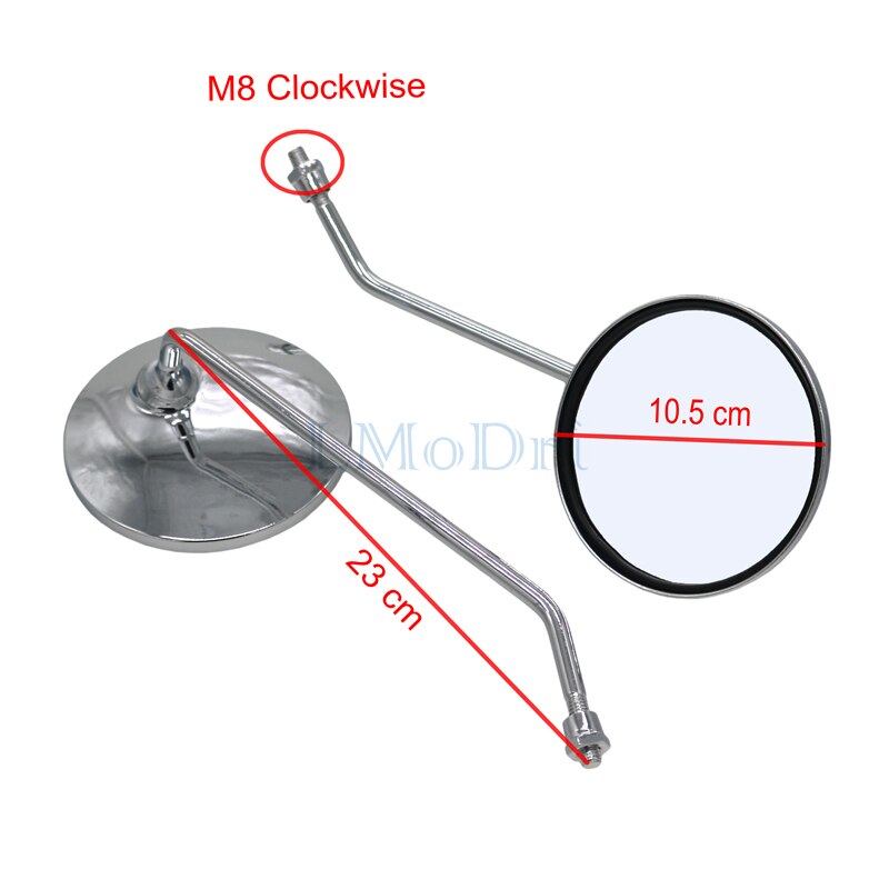 Universele Motorfiets Terug Spiegel Ronde Vorm Achteruitkijkspiegel Side Spiegels Voor Motor Met 8Mm Schroef