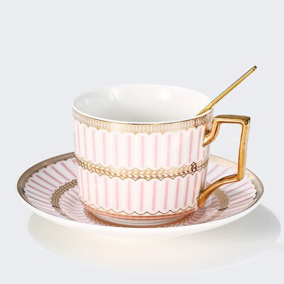 Ceramic Coffee Mugs Breakfast Milk Tea Cup Drinkware With Tray & Spoon Kitchen Drinking Utensils Wedding Eco-Friendly: Style 2