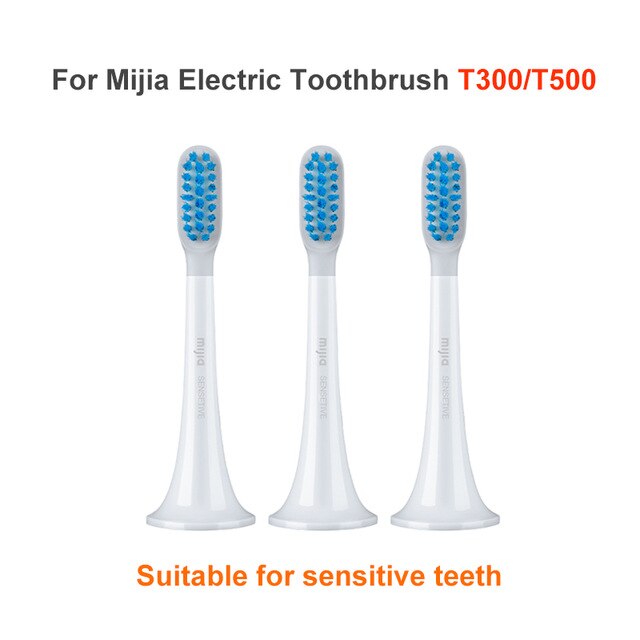 XiaoMi-cabezales de repuesto para cepillo de dientes eléctrico MIJIA Original, 3 uds., T100 T300 T500, embalaje en caja: 3PCS Sensitive heads
