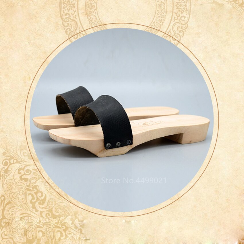 Asiatisk japansk traditionel træ geta flip flops vintage paulownia mænd kvinder træsko cosplay kostume hjemmesko etniske samurai sko