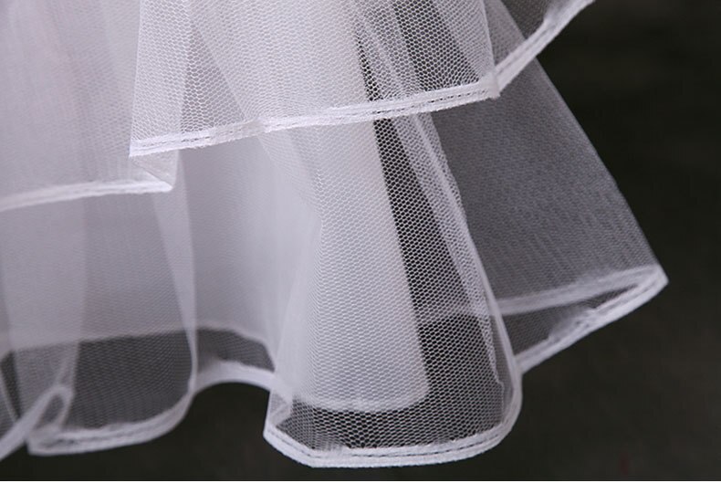 Women White Wedding Petticoat 4 Ruffles Layer Bridal Crinolines Tulle Netting Underskirt Half Slips for Ball Gown Dress