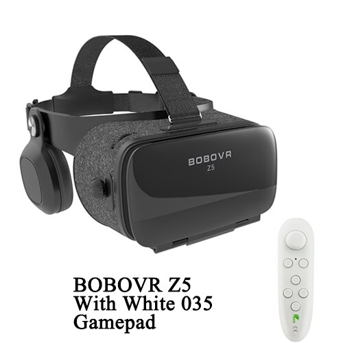 BOBOVR Z5 120 FOV VR Virtual Reality Glasses Remote 3D Android Cardboard VR 3D Headset Stereo Helmet for Smartphones 4.7-6.2: 035 White Gamepad