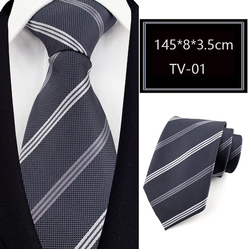 8CM Mens Necktie Stripes Floral Ties For Man Groom Jacquard Woven Neck Tie For Business Wedding Party: WHITE