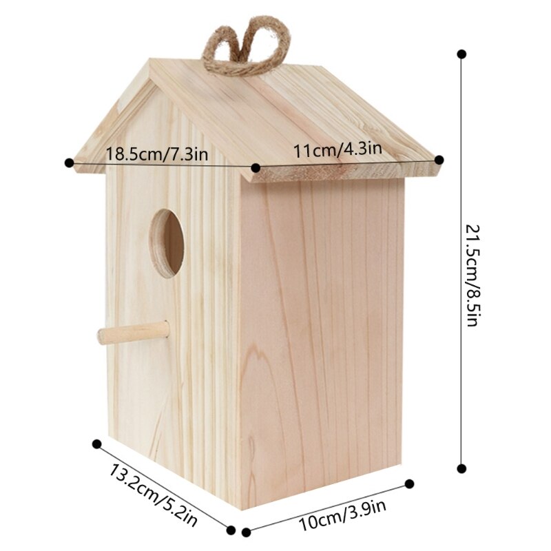 Blauw Vogels Huis Houten Raam Birdhouse Weerbestendig Vogelnest Ontworpen Met Baars Transparante Rear Voor Eenvoudig Horloge