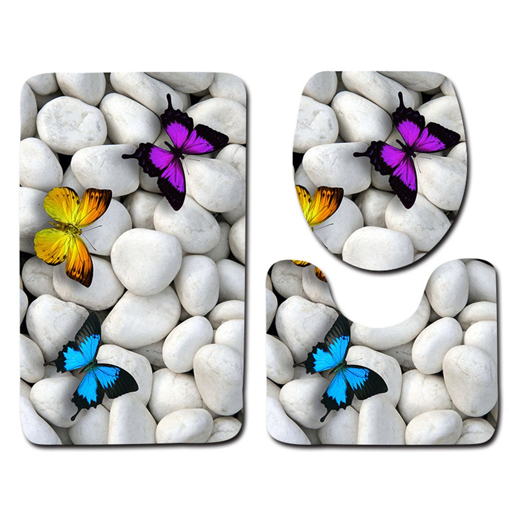 3 stks/set Badkamer Mat Set Anti-Slip Keuken Badmat Tapijt Badkamer Toliet Rug Wasbare Strand Stijl