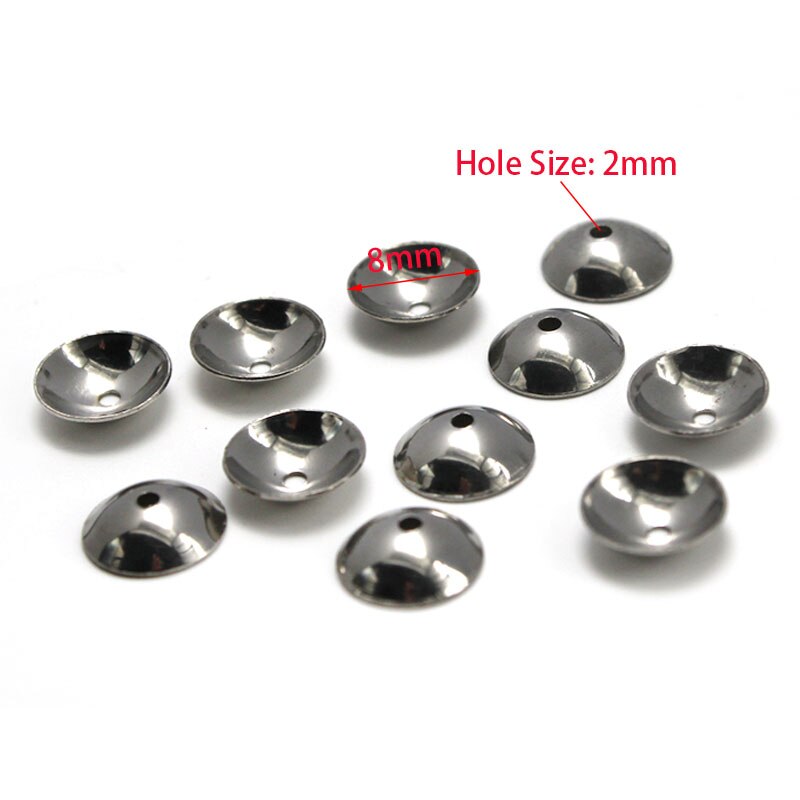 100 stücke Perlen Zubehör End Caps Edelstahl 3 4 5 6 8 10 mm Runde Perle Caps Ende Verschlüsse für diy Handgemachten Schmuck Machen