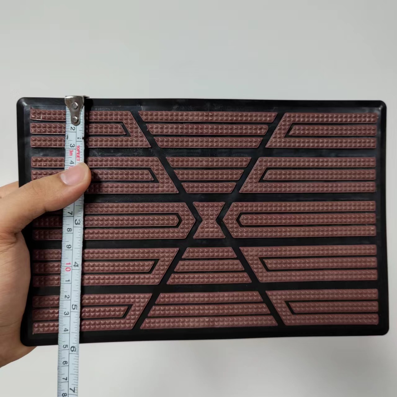 23x15 cm Universele Auto Vloer Tapijt Pad Hak Voet Mat Pedaal Patch Cover Auto Mat Anti-slip Pedaal Bruine Vloermat