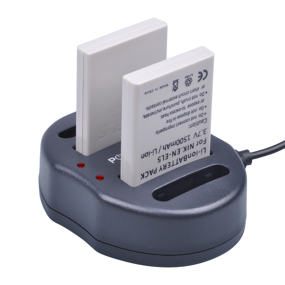 4Pcs ENEL5 ENEL5 Camera Battery + Dual USB Charger for NIKON Coolpix