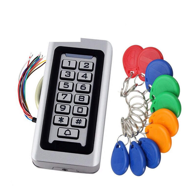 Standalone Access Controller with 10pcs EM keychains RFID Access Control Keypad digital panel Card Reader For Door Lock System