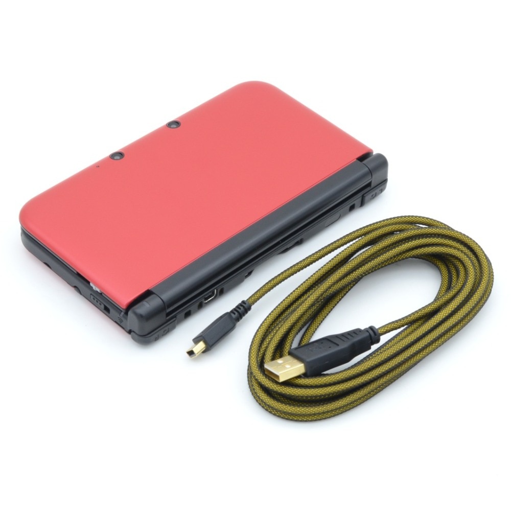 1.5 m USB Voeding Lader Kabel Game Console Opladen Kabel Koord Gevlochten Zwart voor Nintend 3DSX L/ 3DS LL/3DS/D S I/DSILL