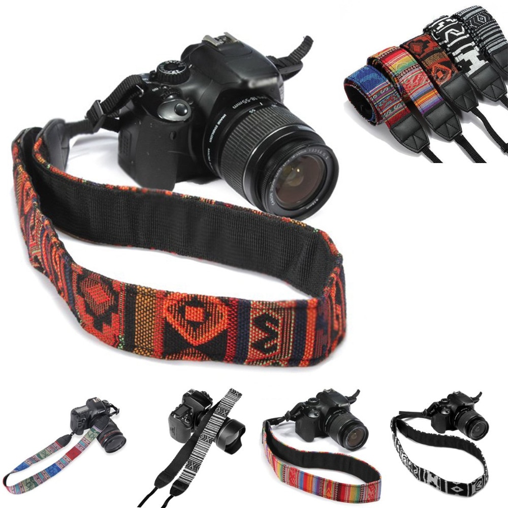 Correa para hombro y cuello de cámara réflex digital estilo Hippie Vintage Retro Para Canon, Nikon, Sony, NEX, Pentax, Panasonic