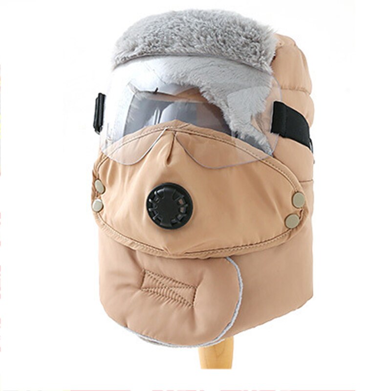 nouvelle casquette chaude hiver garçon bonnets chapeaux pour fille capuche étanche chapeau avec des lunettes Cool cagoule: 4 / Children