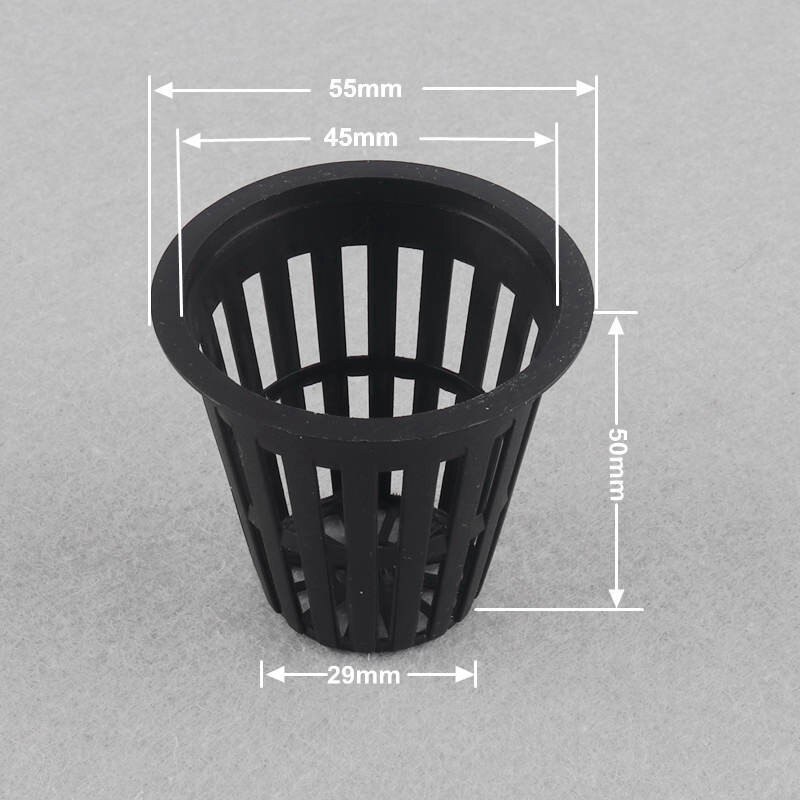 Maceta de red hidropónica de 45mm, cestas de alta resistencia para cultivo sin suelo, maceta de malla acuapónica, macetas de vivero de verduras orgánicas, 50 Uds.
