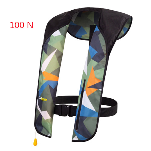Chaleco salvavidas inflable automático Manual para adultos, navegación, cintas reflectantes, Pro PFD 150N 100N, aprobado por CE: XL / Negro
