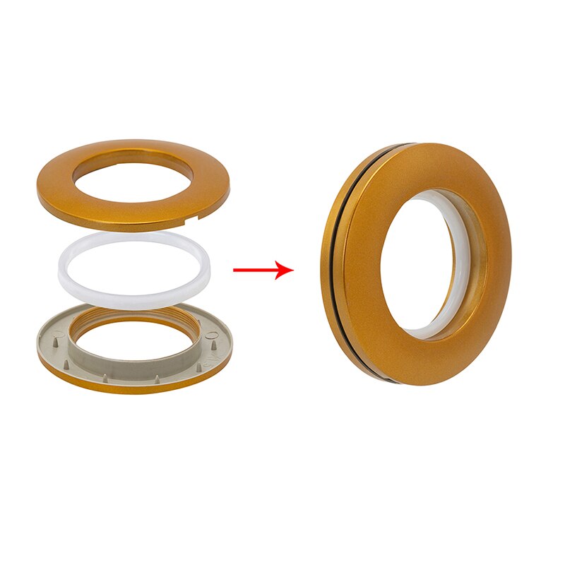 Kit de arandelas de plástico para cortina, anillo romano de bajo ruido de nanoescala de 4,3 cm de diámetro interior, para ventana, varilla, decoración del hogar, 6 piezas