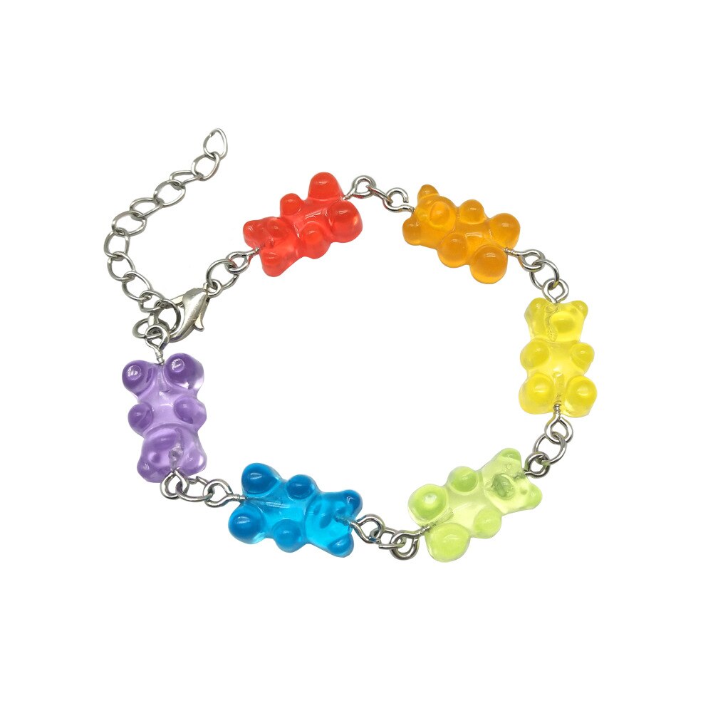 Cute Rainbow Candy Color Gummy Bear Women Girls Gummy Bear Bracelet Bracelet Jewelry Bracelet: 7 colors