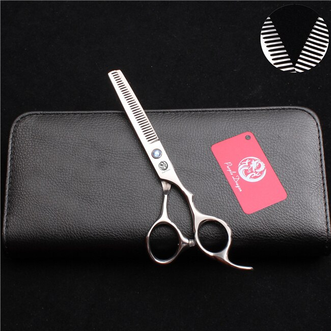 6 Inch 17Cm 440C Paarse Draak Dunner Schaar Snijden Schaar Kapper & #39S Schaar Dubbele Tanden Professionele haar Schaar: Blauw