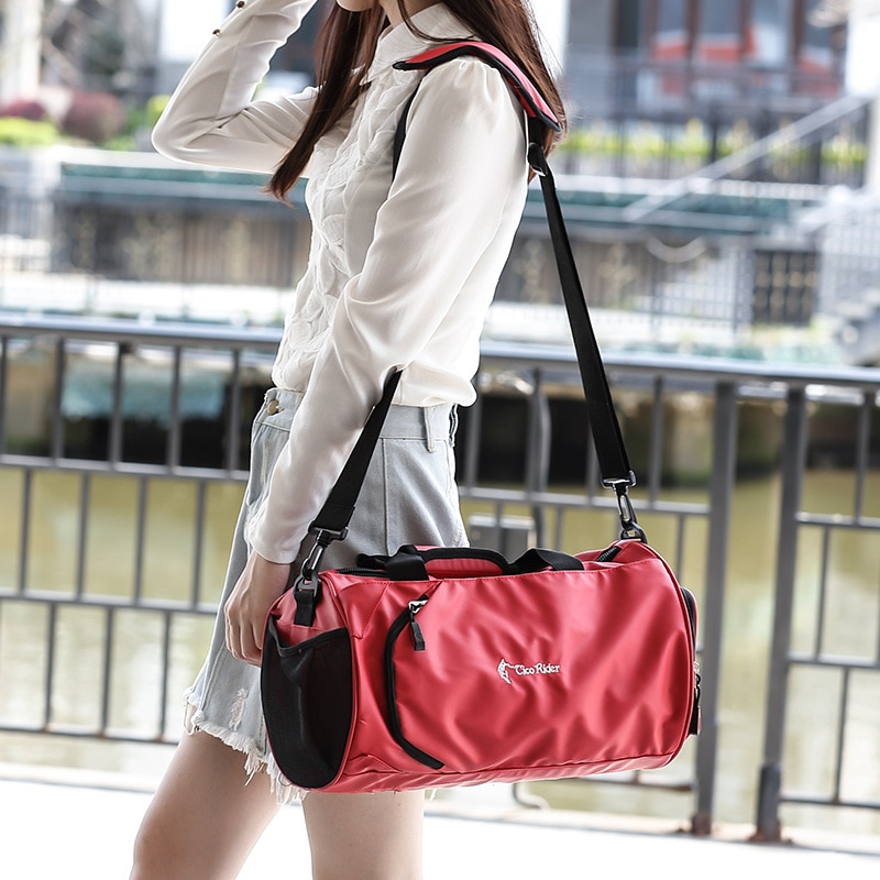 DALIX 18 Duffle Bag Two-Tone Sports Travel Gym Luggage Bag in Red
