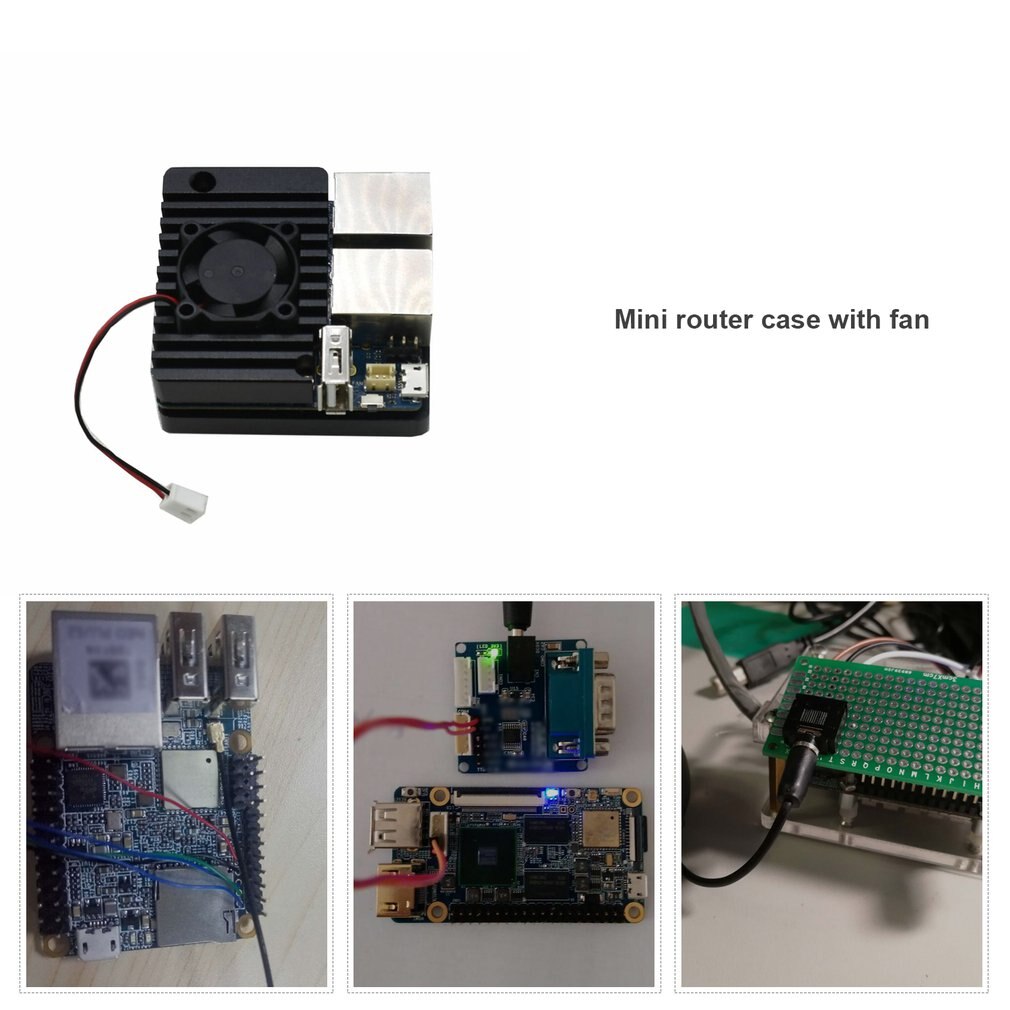 Nanopi R2s powłoka chłodząca routera ze stopu aluminium z wentylatorem chłodzącym robić procesora powłoka ochronna akcesoria