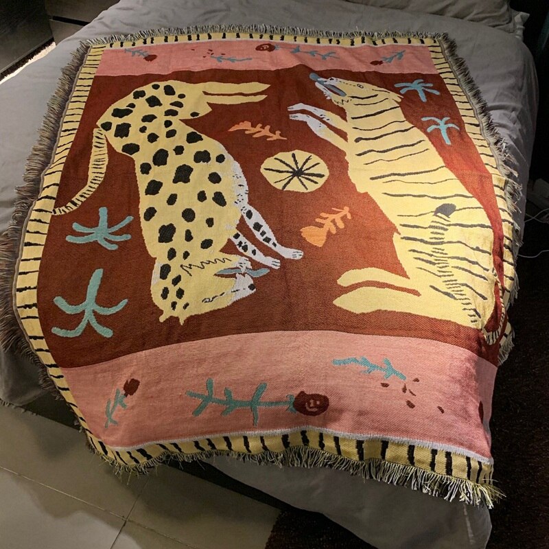 Vrijetijdsdeken tapijt decoratie poeder dier luipaard luipaard tapijt bank vrijetijdsdeken wandtapijt bankkussen