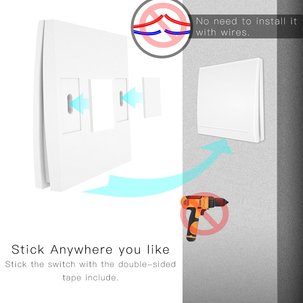 433Mhz Wireless Smart Switch RF Remote Control Receiver Push Button Controller Wall Panel Transmitter,2 way/3 way Multi-Control