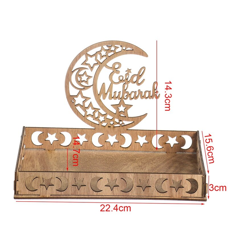 Moon Star Houten Ramadan Decoratie Voor Thuis Islamitische Moslim Party Decor Eid Mubarak Ramadan Kareem Voedsel Lade Eid Al adha: tray-B