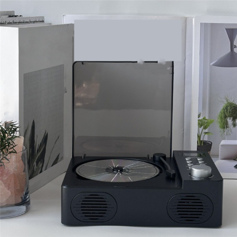 CABE-CD Player Retro Dual Speakers Bluetooth 5.3 Speakers Fever-Grade Integrated CD Player Audio USB TF Card FM AUX: WHITE