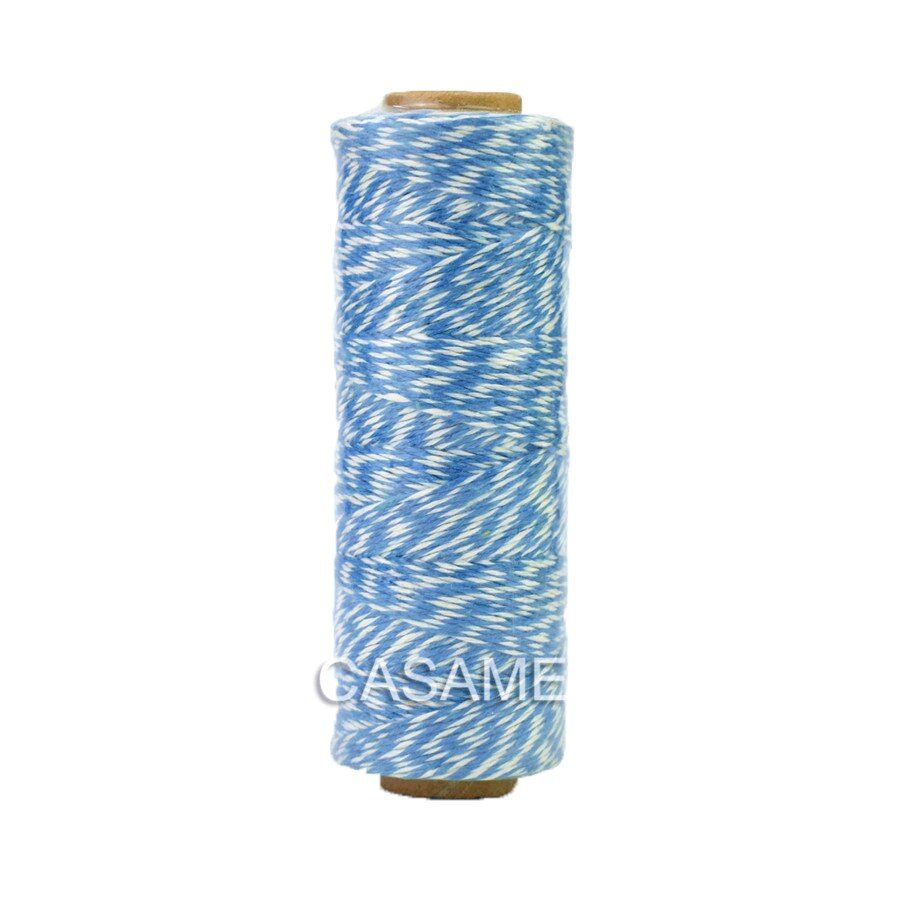 100% Natuurlijk Katoen Touw 4ply (100Yards) 1 Pcs Dunne Bakkers Touw Kleur Baker Touw Zilver Goud Rood Roze Katoen String Kleur: lake blue