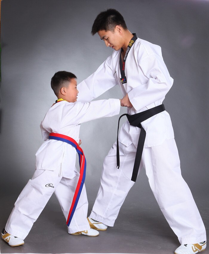 Di alta Qualità del cotone traspirante junior Dobok Taekwondo bambino ragazze e ragazzi WTF approva karatè uniforme vestiti di formazione tuta T20