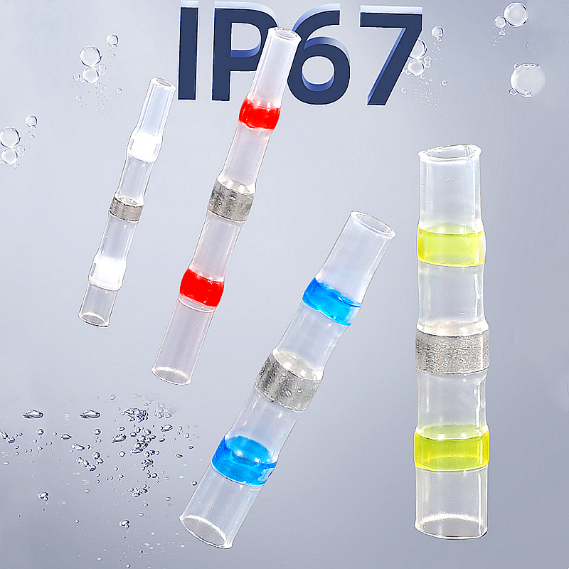 50/100pcs,Soldering Thermal Casing,Waterproof,Solder Seal Heat Shrink Butt Wire Connectors Terminals Electrical Copper with Glue