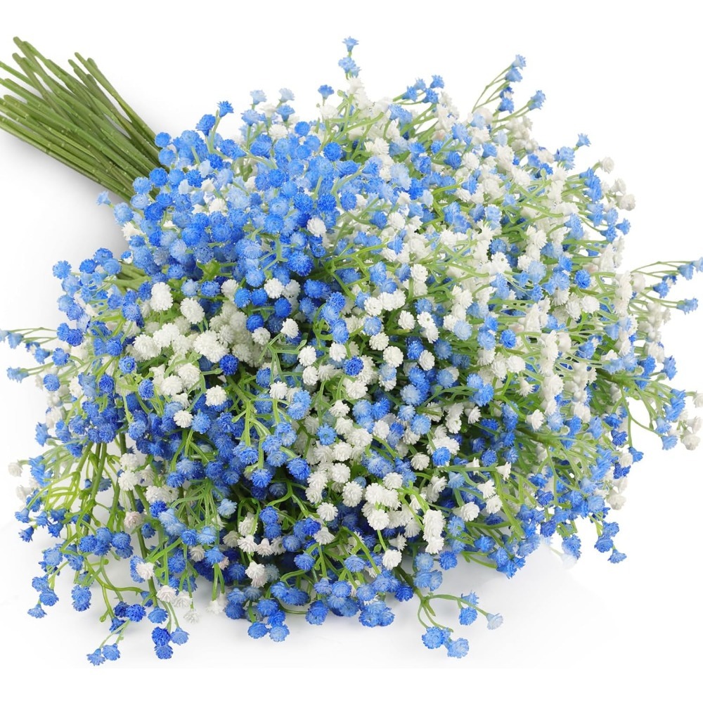 Ramo de flores de estrellas de cielo Artificial de 52cm, azul y blanca, decoración navideña para el hogar, accesorios de fotografía, planta, decoración de boda