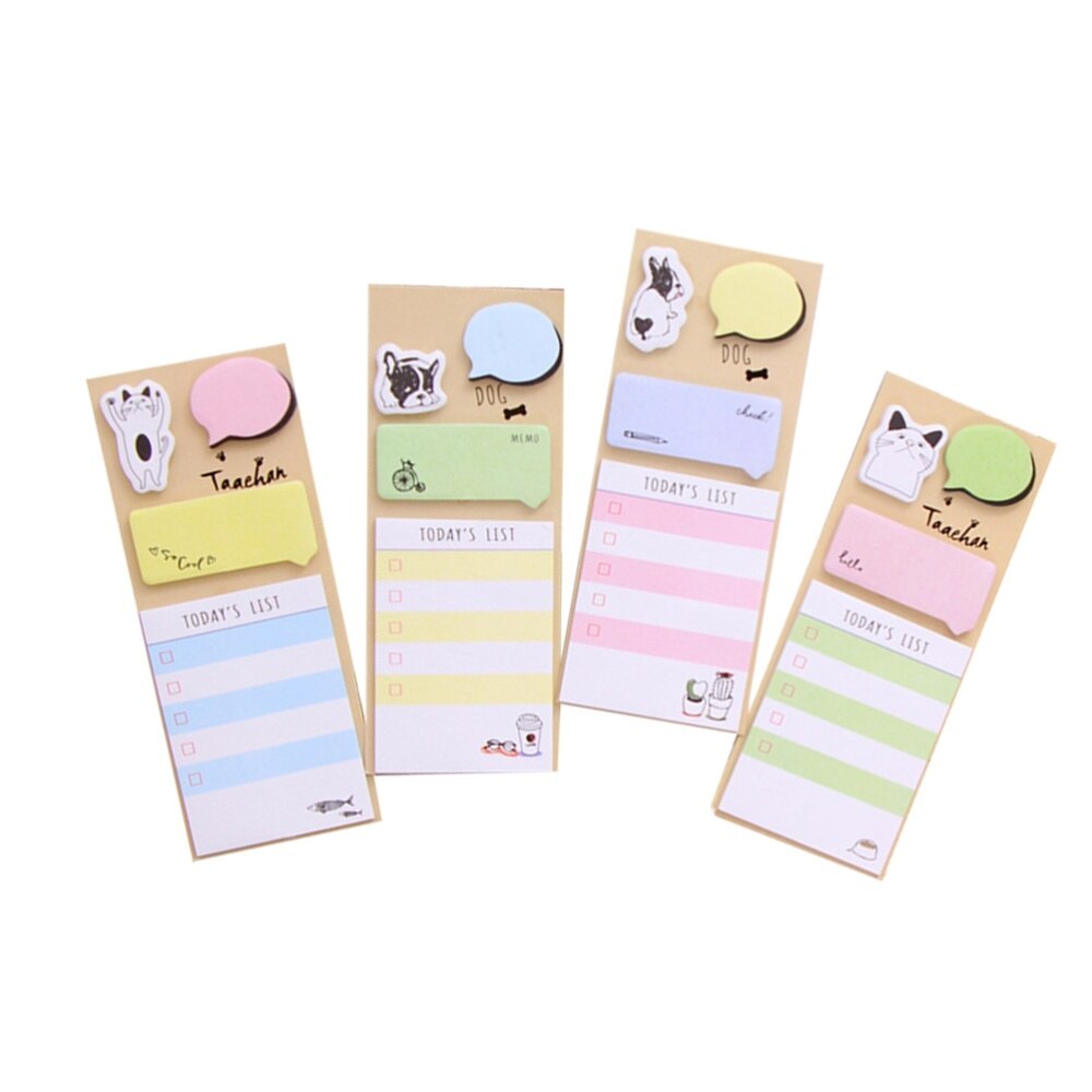 4 Pcs Cartoon N Times Stickers To Do List Notepads Classified Stickers Fridge Reminders for Student Stationery Reading Acc