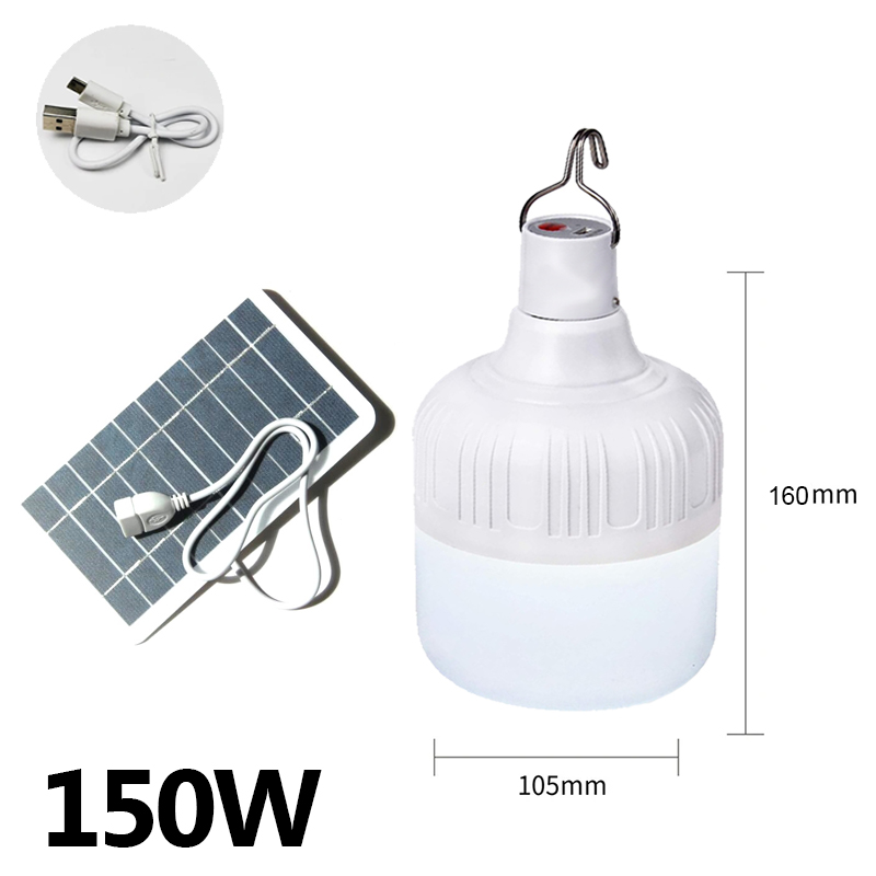 LED-noodverlichting Buiten USB Oplaadbaar met zonnepaneel Draagbare lantaarns Hangende camping Spaarlamp Tuintent: Moon Blue