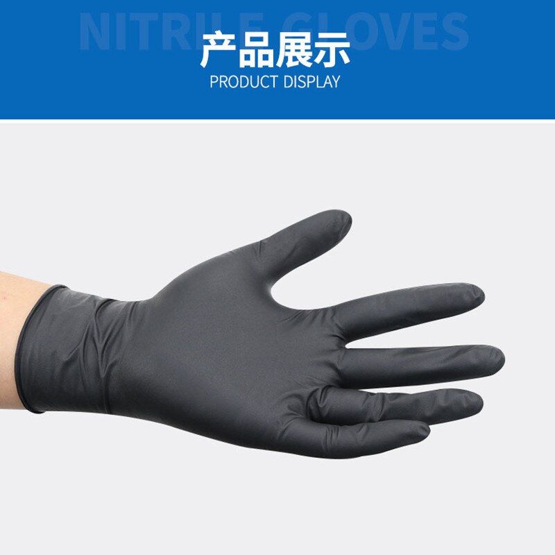 100 stk sort engangs nitril latex handsker havehandsker til rengøring af gummi catering mad handsker tatoveringshandsker