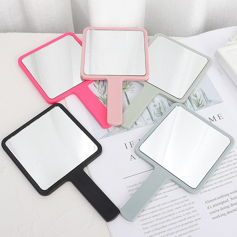 Handheld Makeup Mirror Square Makeup Vanity Mirror with Handle Hand Mirror SPA Salon Compact Mirrors Cosmetic Mirror for Women