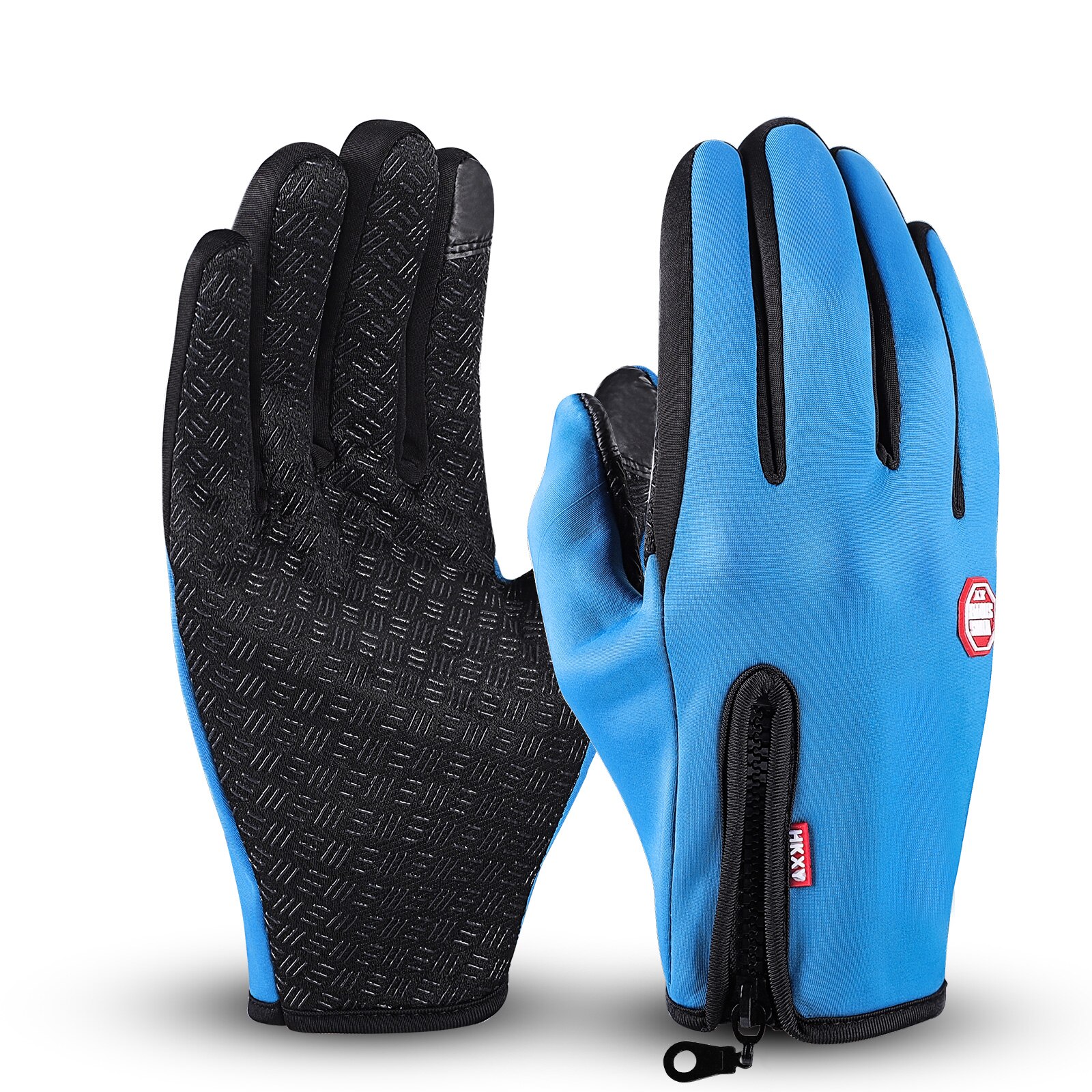 WEST Bike Ciclismo Guanti Inverno Caldo Antivento Bike Guanti Touch Screen Anti-slip Finger Completa Luva Ciclismo Guanti Della Bicicletta: Lake Blue / L