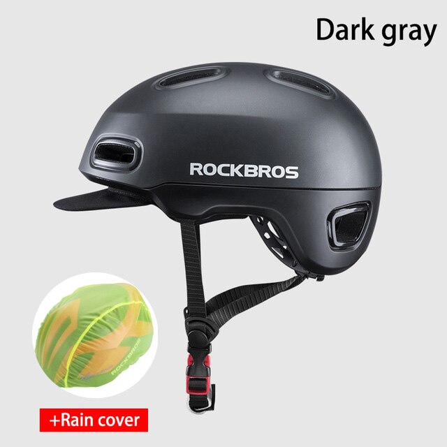 Rockbros Ultralight Stad Fietshelm Mannen Vrouwen Integraal Gegoten Motocycle Elektrische Fiets Veiligheid Hoed Racefiets Fietshelm: WT-09DKBL rain cover