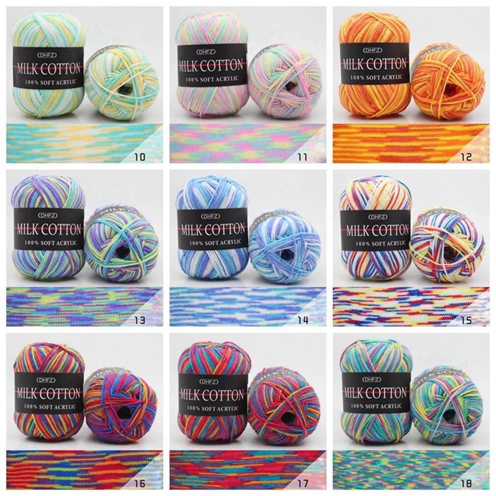 23 Kleuren 50G Dubbele Breien Gehaakte Melk Zachte Baby Katoen Wol Garen Hand Gebreide Garen Diy Craft Knit Trui sjaal Hoed