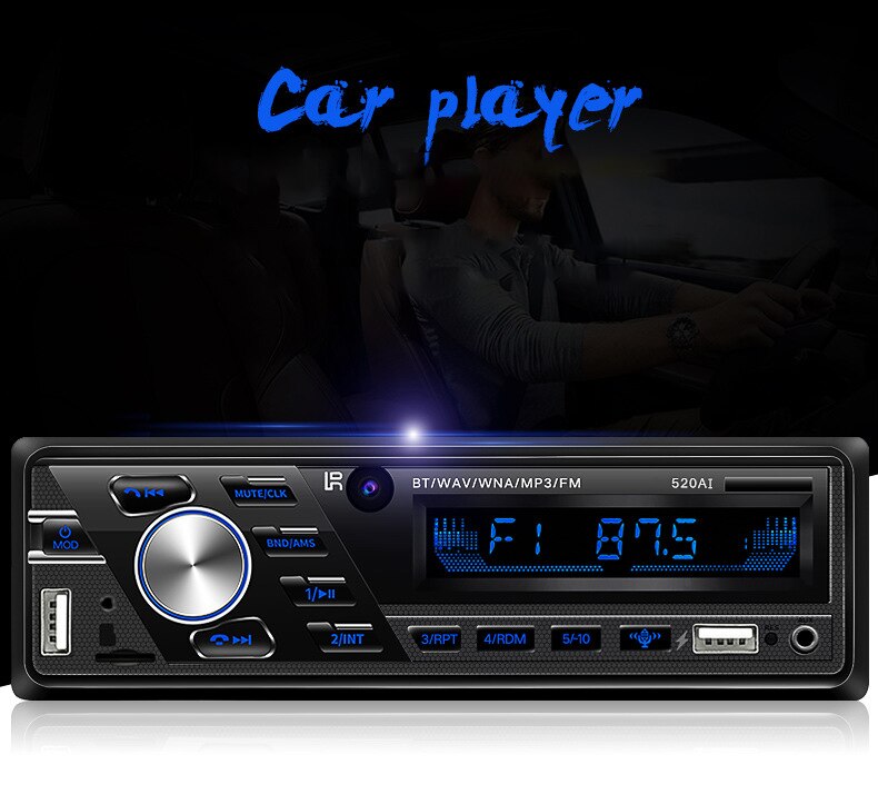 Radio con Bluetooth para coche, reproductor de Audio ESTÉREO FM, MP3, interfaz USB / SD/AUX, 24V/12V, ISO, para autobús y camión