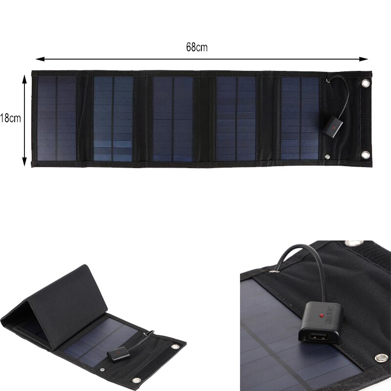 16W 25W Foldable USB Solar Panel Solar Cell Portable Folding Waterproof Solar Panel Charger Outdoor Mobile Power Battery Charger