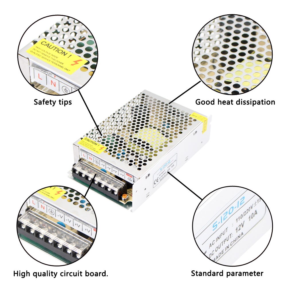 Dc 12 V Voeding Ac 220V Naar Dc 12 V Volt 1A 2A 3A 5A 10A 20A 30A 50A Led Driver Verlichting Transformator 12 V Voeding Adapter