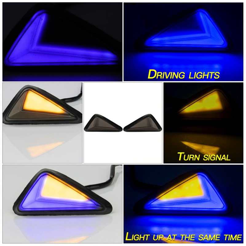 2Pcs Universal L Shape Driehoekige Led Indicator Motorfiets Richtingaanwijzer Lamp Rijden Lichten